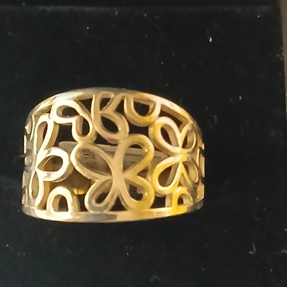 925 SS Butterfly/Floral Ring 😯 - Picture 2 of 10